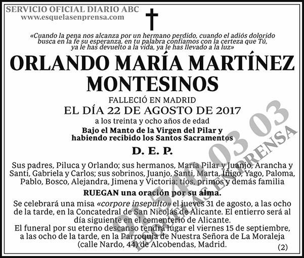 Orlando María Martínez Montesinos